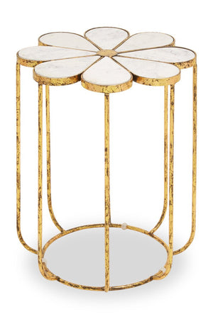 Rabia Petal Side Table With Marble Top - Canwell Interiors Limited - Xshowhome