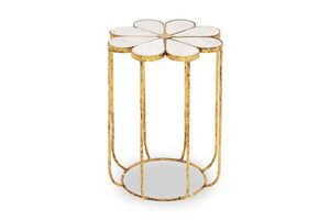 Rabia Petal Side Table With Marble Top - Canwell Interiors Limited - Xshowhome