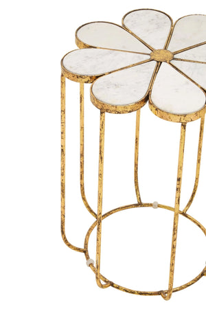 Rabia Petal Side Table With Marble Top - XShowhome Limited - Xshowhome