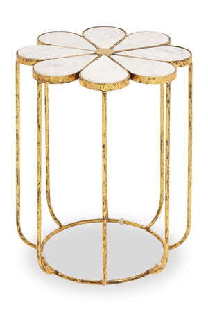 Rabia Petal Side Table With Marble Top - XShowhome Limited - Xshowhome