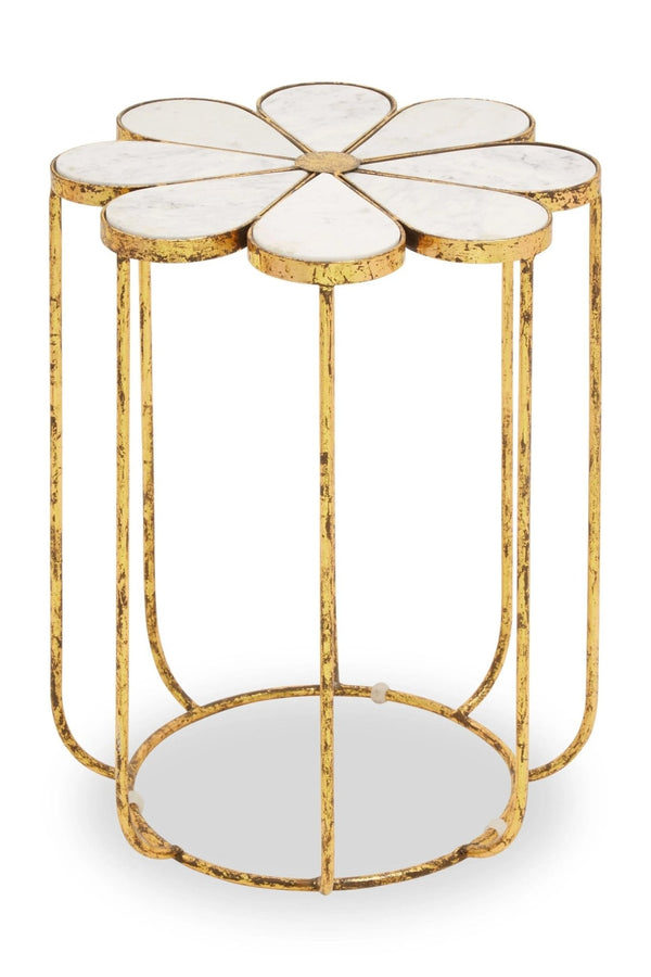 Rabia Petal Side Table With Marble Top - XShowhome Limited - Xshowhome
