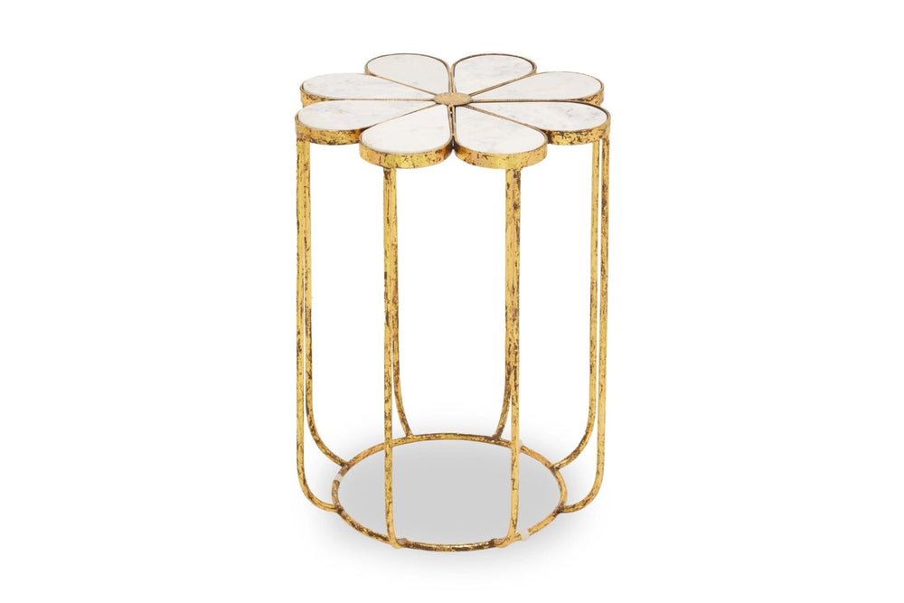 Rabia Petal Side Table With Marble Top - XShowhome Limited - Xshowhome
