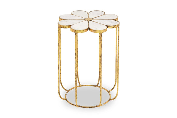 Rabia Petal Side Table With Marble Top - XShowhome Limited - Xshowhome