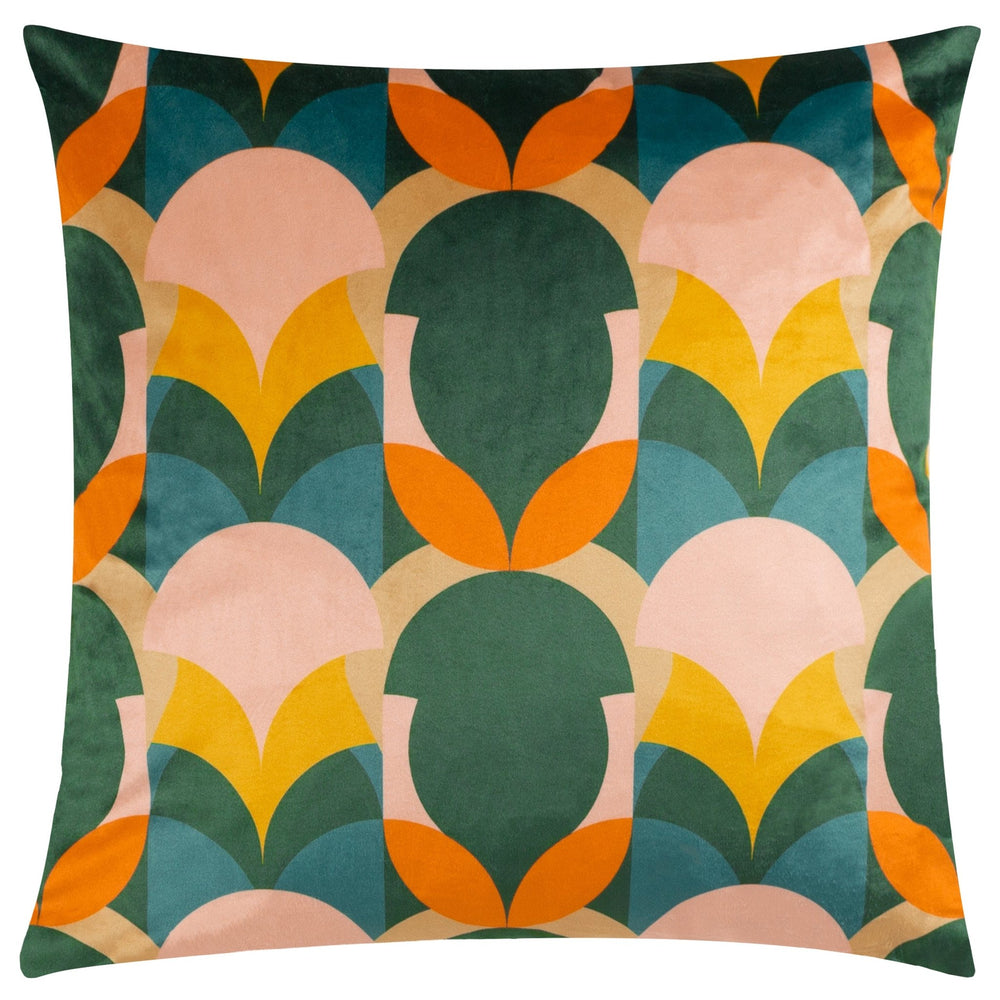 Raeya 45x45 Feather Filled Cushion Peach & Pine - Canwell Interiors Limited - Riva