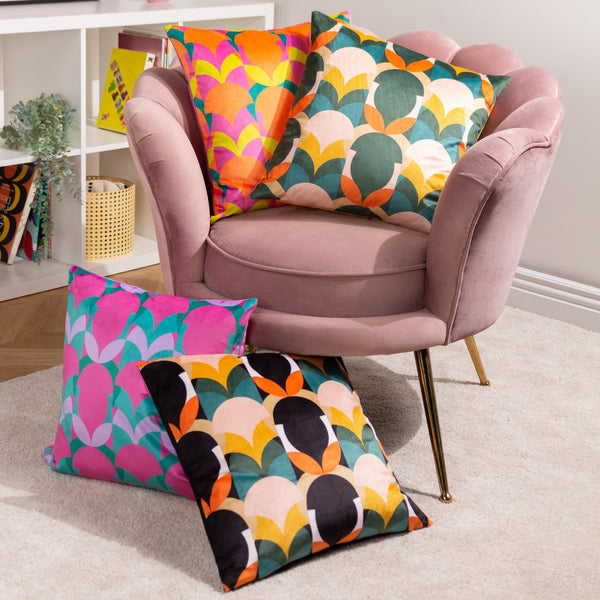 Raeya 45x45 Feather Filled Cushion Pink & Jade - Canwell Interiors Limited - Riva