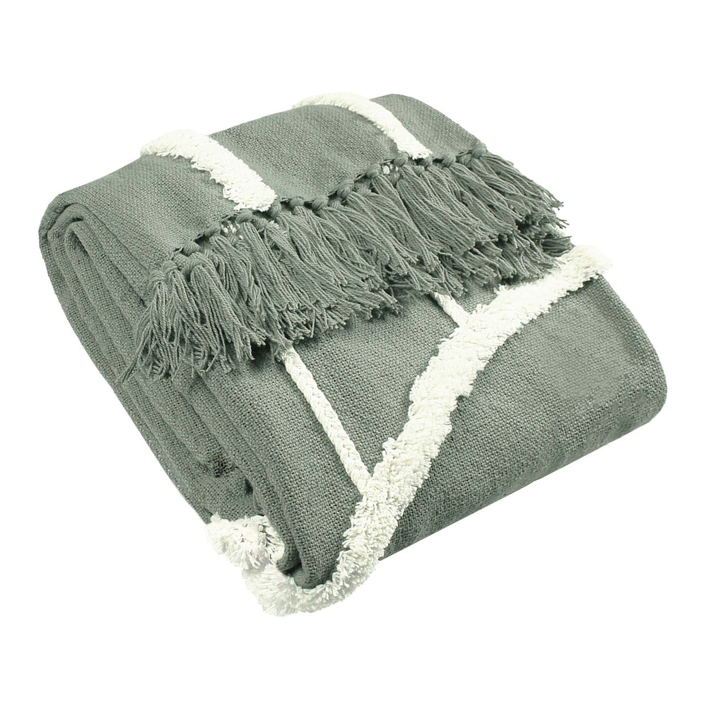 Rainbow Tuft 130x150 Throw Grey - Canwell Interiors Limited - Riva