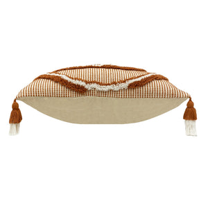 Rainbow Tuft 30x50 Feather Filled Cushion Brick - Canwell Interiors Limited - Riva