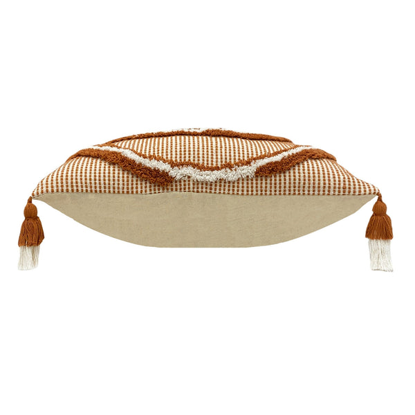 Rainbow Tuft 30x50 Feather Filled Cushion Brick - Canwell Interiors Limited - Riva