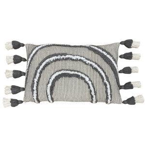 Rainbow Tuft 30x50 Feather Filled Cushion Grey - XShowhome Limited - Riva