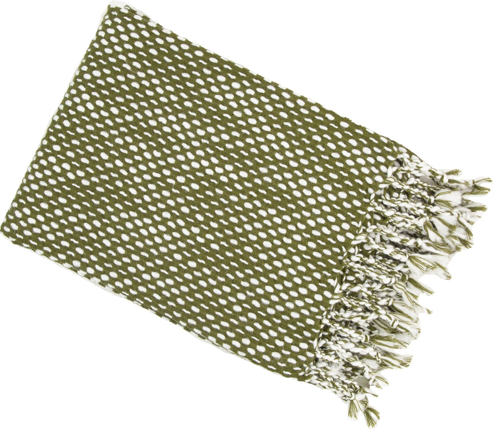 Raindrop Effect Throw Ivory/olive - XShowhome Limited - Malini