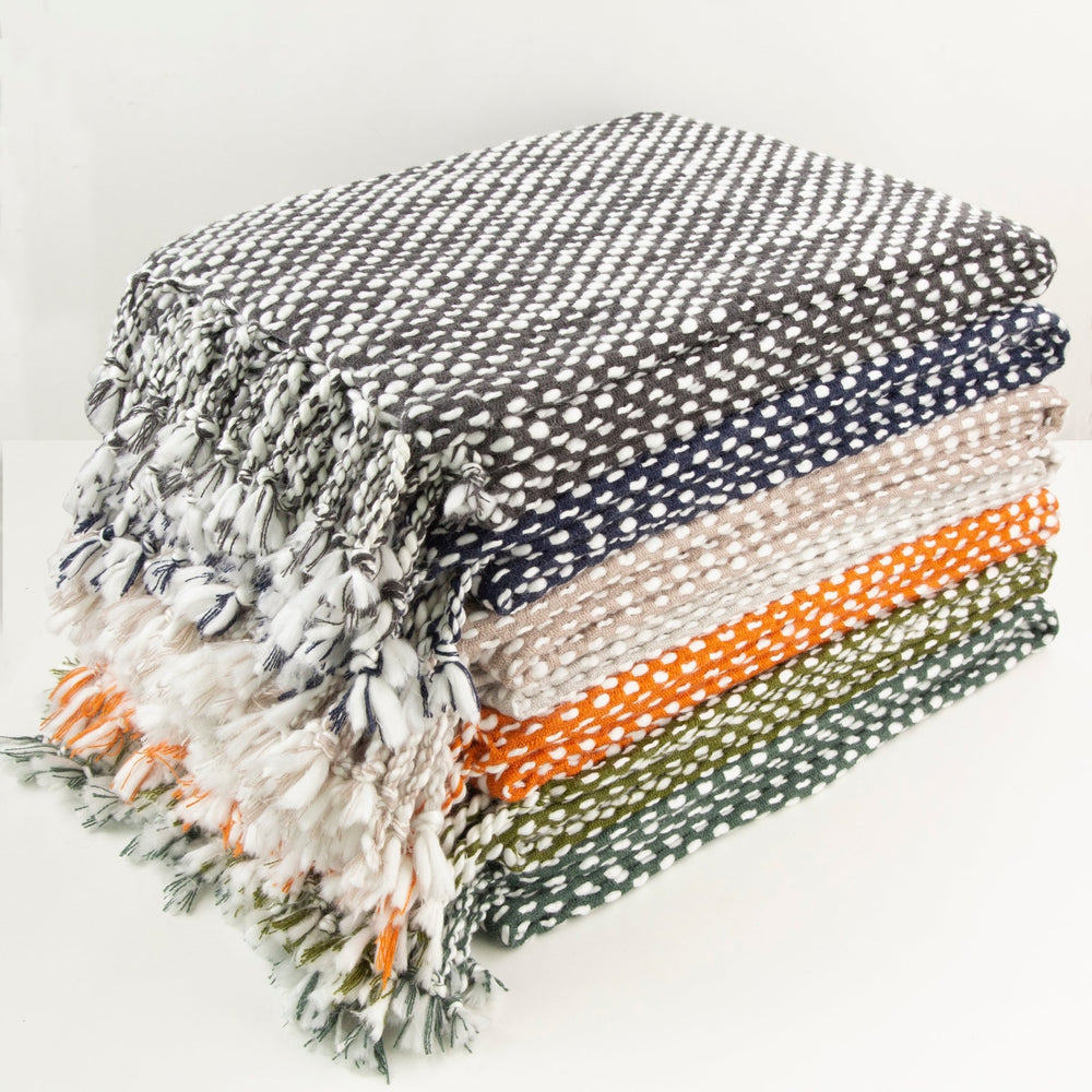 Raindrop Effect Throw Ivory/slate 130x180 - Canwell Interiors Limited - Malini