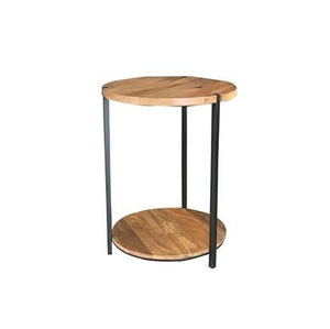 Ravi Double Round Top Table - Light Finish - Canwell Interiors Limited - Jaipur