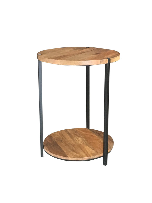 Ravi Double Round Top Table - Light Finish - Canwell Interiors Limited - Jaipur