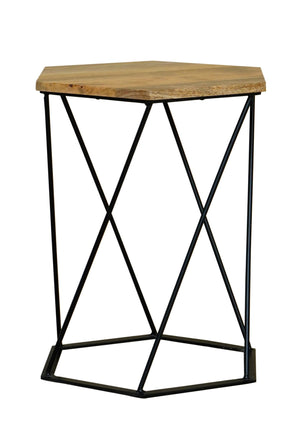 Ravi Hexagnol Lamp Table - Iron Base - Canwell Interiors Limited - Jaipur