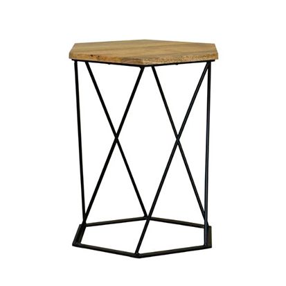 Ravi Hexagnol Lamp Table - Iron Base - Canwell Interiors Limited - Jaipur