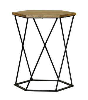 Ravi Hexagnol Lamp Table - Iron Base - Canwell Interiors Limited - Jaipur