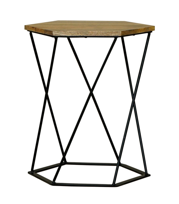 Ravi Hexagnol Lamp Table - Iron Base - Canwell Interiors Limited - Jaipur