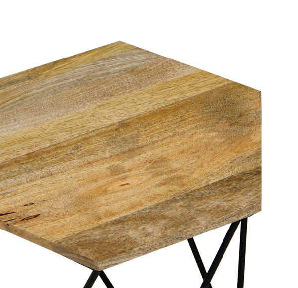 Ravi Hexagnol Lamp Table - Iron Base - Canwell Interiors Limited - Jaipur