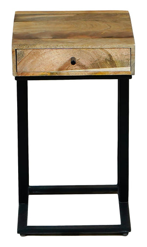 Ravi Iron Base 1 Drawer Side Table Small - Canwell Interiors Limited - Jaipur