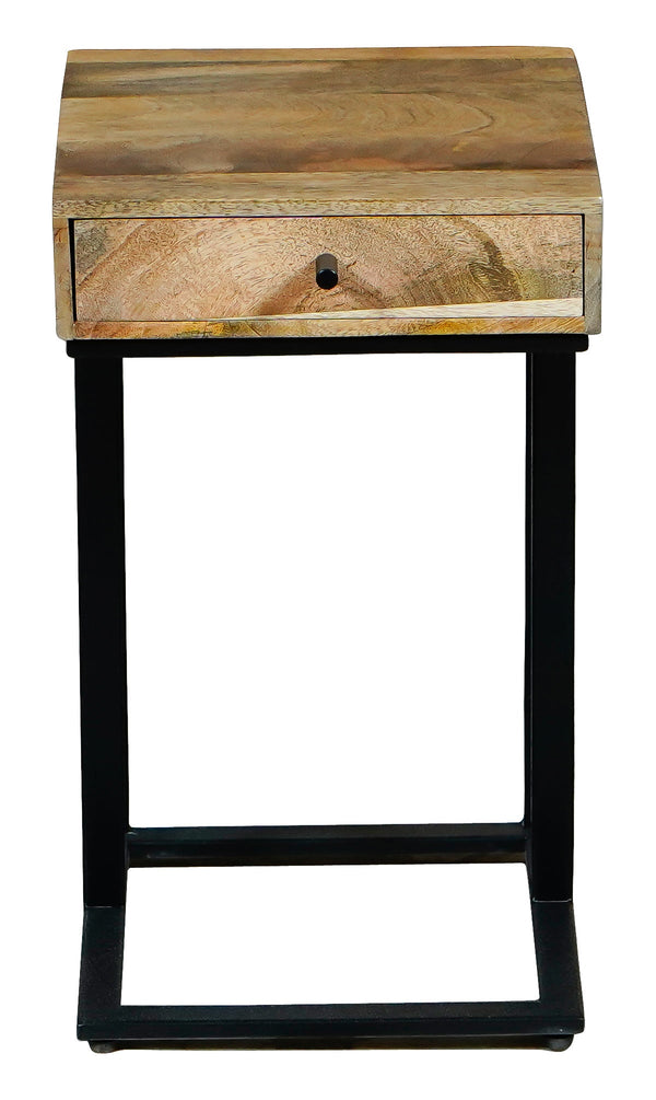 Ravi Iron Base 1 Drawer Side Table Small - Canwell Interiors Limited - Jaipur