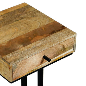 Ravi Iron Base 1 Drawer Side Table Small - Canwell Interiors Limited - Jaipur