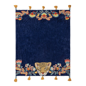 Regal Leopard 125x150 Throw Royal Blue - Canwell Interiors Limited - Riva