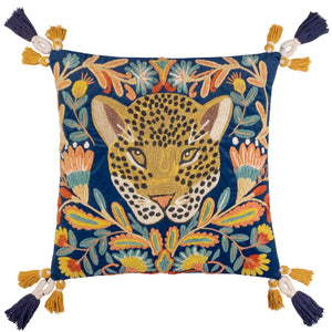 Regal Leopard 50x50 Feather Filled Cushion Royal Blue - Canwell Interiors Limited - Riva