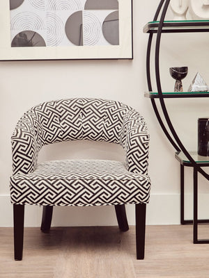 Regents Park Greek Key design Cutout Lounge Chair - Canwell Interiors Limited - Xshowhome
