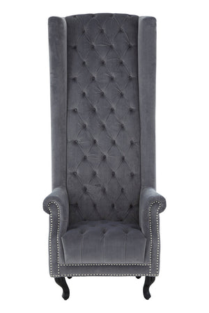 Regents Park Grey Velvet Tall Porter Chair - Canwell Interiors Limited - Xshowhome