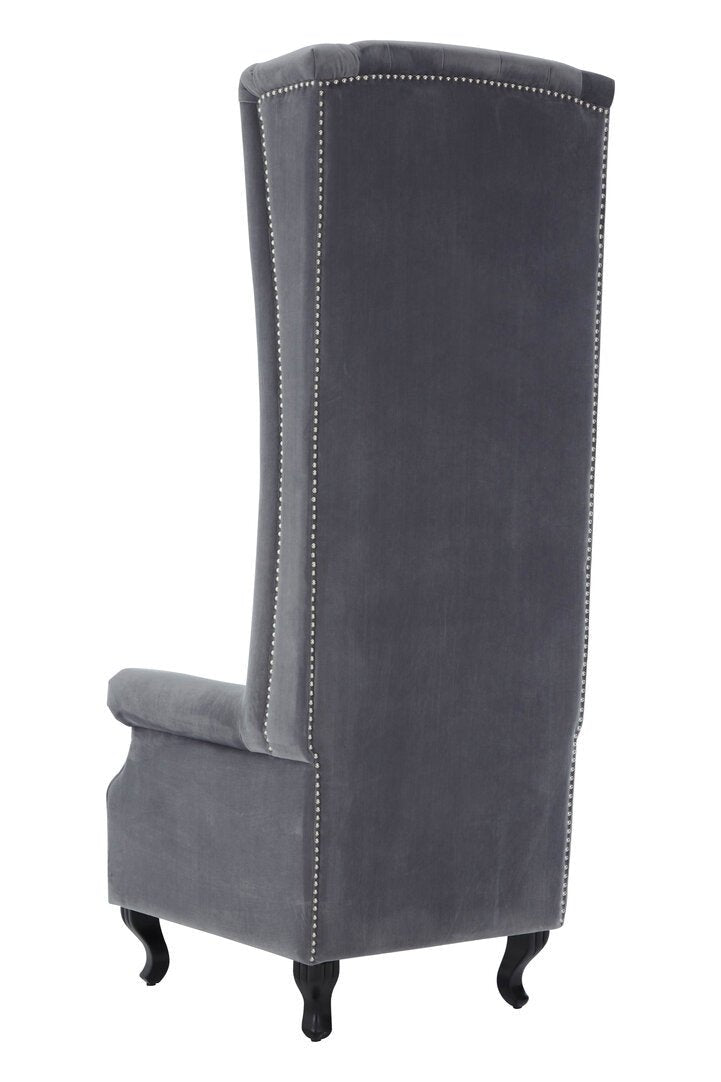 Regents Park Grey Velvet Tall Porter Chair - Canwell Interiors Limited - Xshowhome