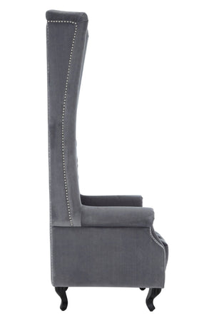 Regents Park Grey Velvet Tall Porter Chair - XShowhome Limited - Xshowhome