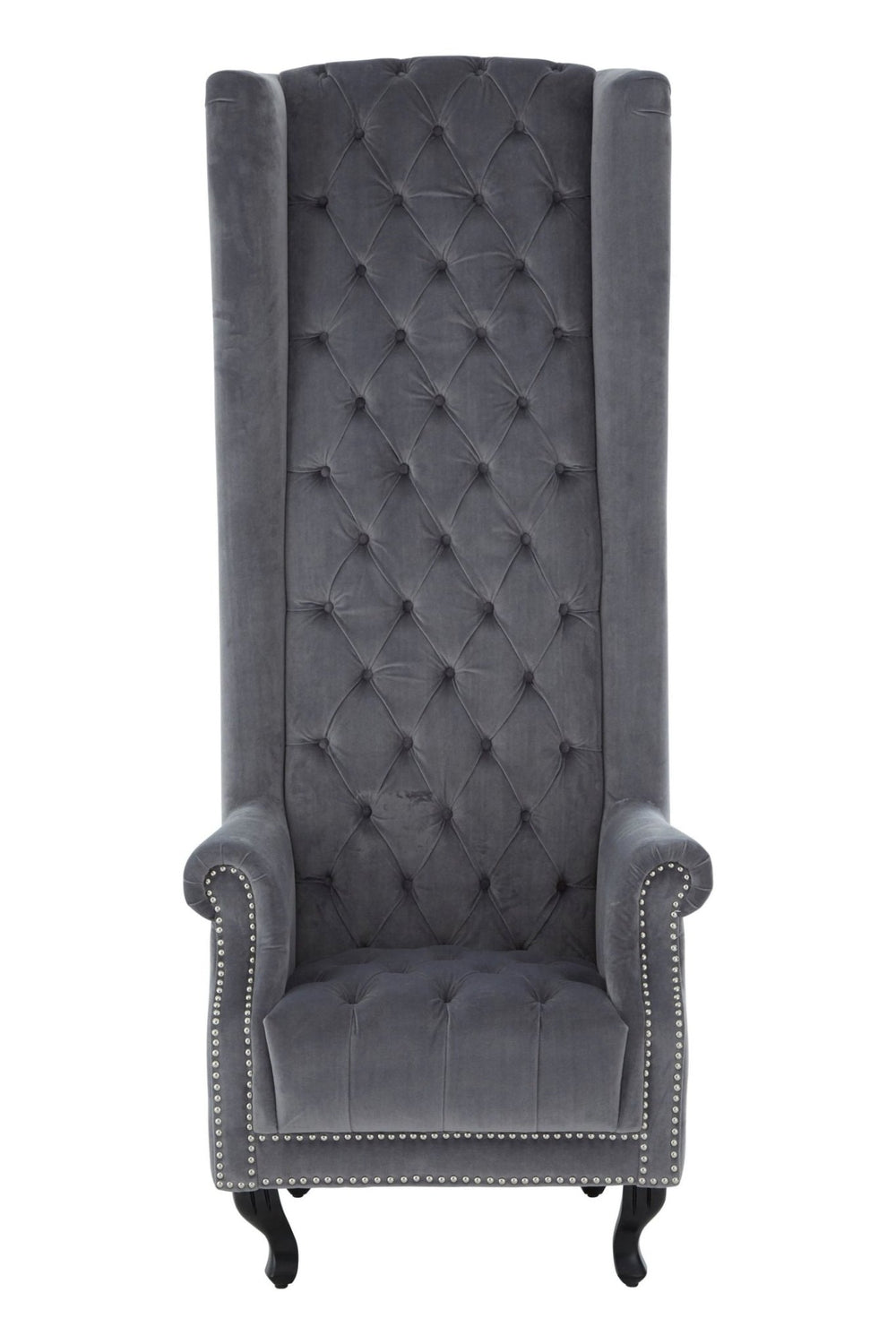 Regents Park Grey Velvet Tall Porter Chair - XShowhome Limited - Xshowhome