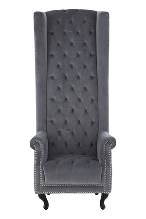 Regents Park Grey Velvet Tall Porter Chair - XShowhome Limited - Xshowhome