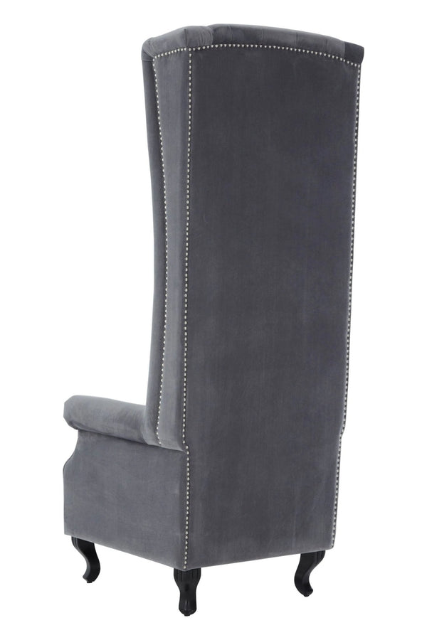 Regents Park Grey Velvet Tall Porter Chair - XShowhome Limited - Xshowhome