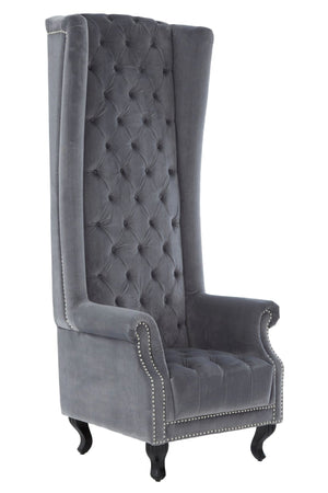 Regents Park Grey Velvet Tall Porter Chair - XShowhome Limited - Xshowhome