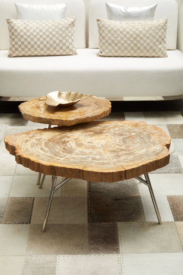 Relic Medium Petrified Wood Side Table - XShowhome Limited - Xshowhome