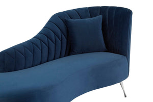 Rene Dark Blue Velvet Right Hand Chaise Longue - XShowhome Limited - Xshowhome