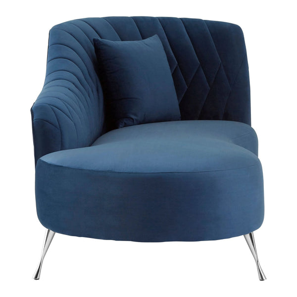 Rene Dark Blue Velvet Right Hand Chaise Longue - XShowhome Limited - Xshowhome