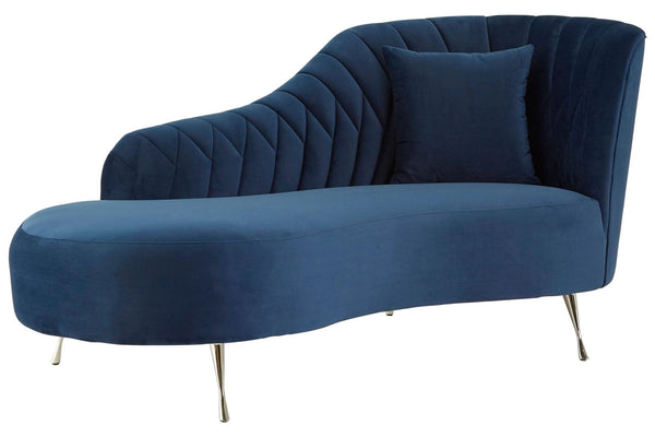 Rene Dark Blue Velvet Right Hand Chaise Longue - XShowhome Limited - Xshowhome
