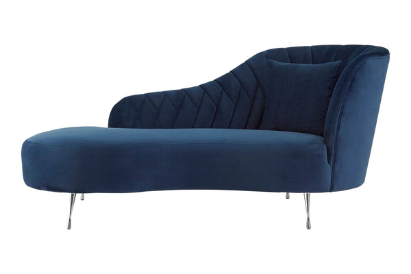 Rene Dark Blue Velvet Right Hand Chaise Longue - XShowhome Limited - Xshowhome