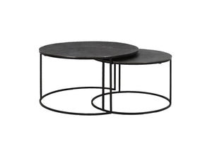RENGO Coffee Table — Ø61x37 & Texture Black Nickel - Canwell Interiors Limited - Light & Living