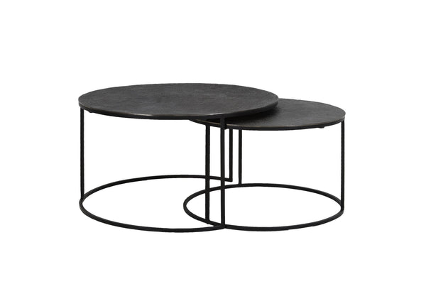RENGO Coffee Table — Ø61x37 & Texture Black Nickel - Canwell Interiors Limited - Light & Living