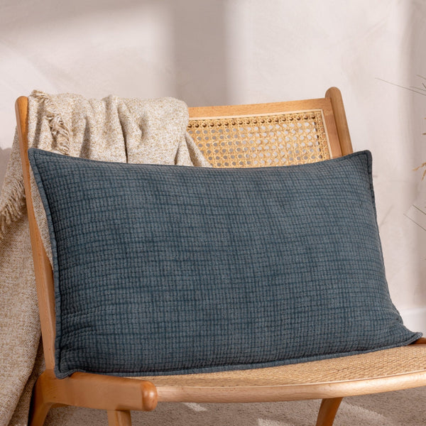 Ribble 40x60 Feather Filled Cushion Ink - Canwell Interiors Limited - Riva