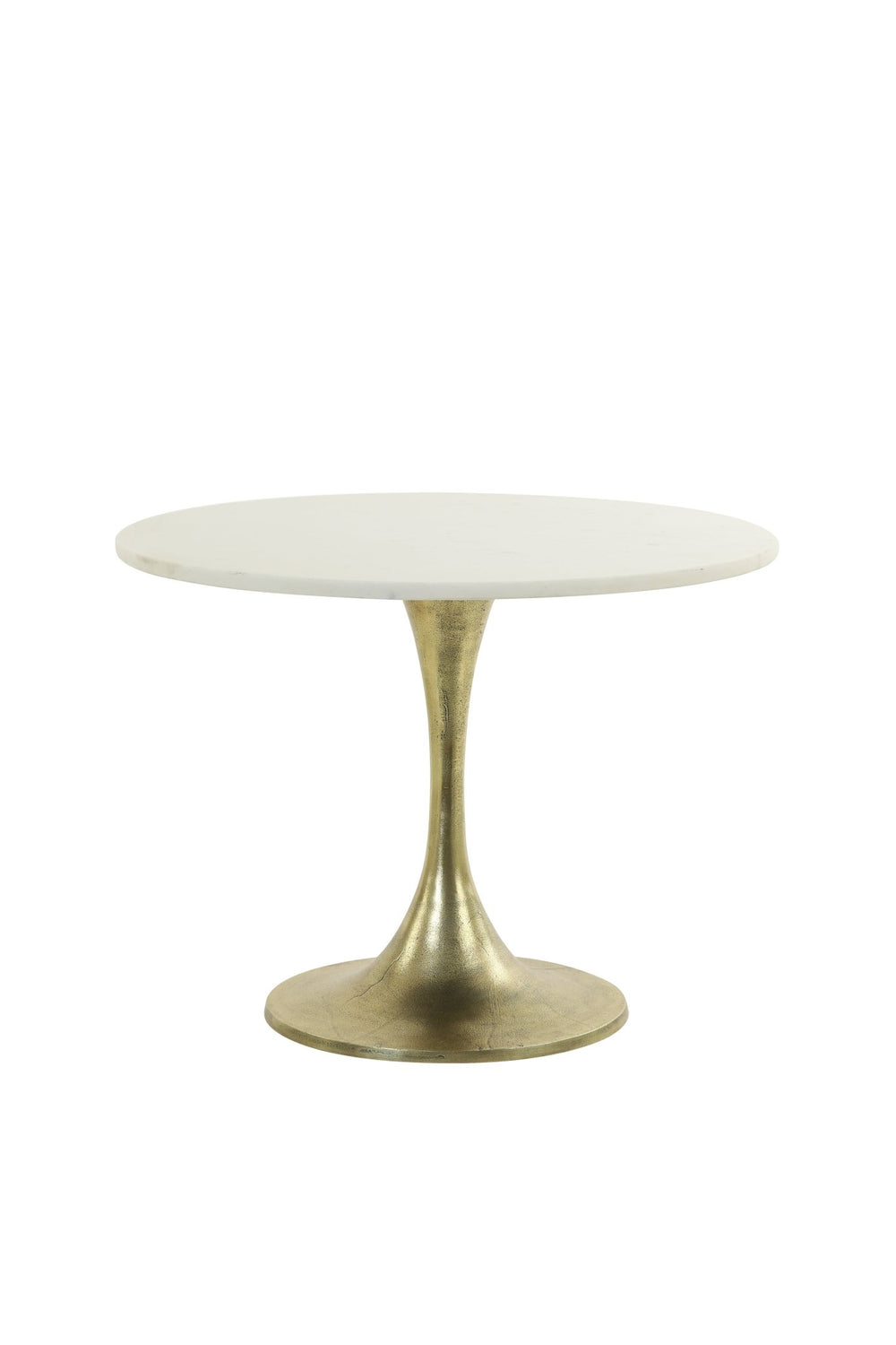 RICKERD Side Table — White Marble & Antique Bronze - Canwell Interiors Limited - Light & Living