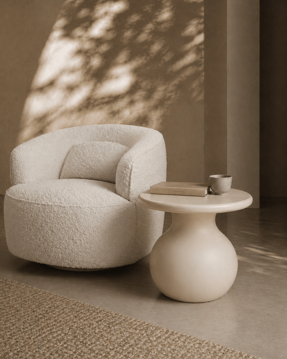 Rolo Side Table - Matte Beige - XShowhome Limited - Tommy Franks