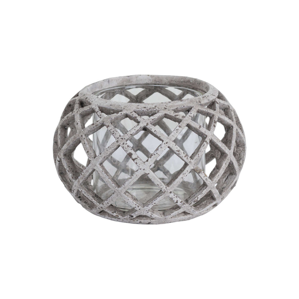 Round Ceramic Lattice Hurricane Lantern - Canwell Interiors Limited - Hills