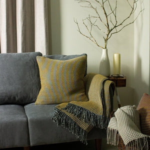 Rowan 45x45 Feather Filled Cushion Ochre - Canwell Interiors Limited - Riva