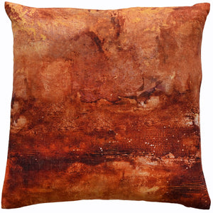 Rust Colour Abstract on Faux Linen 45x45 - Canwell Interiors Limited - Malini