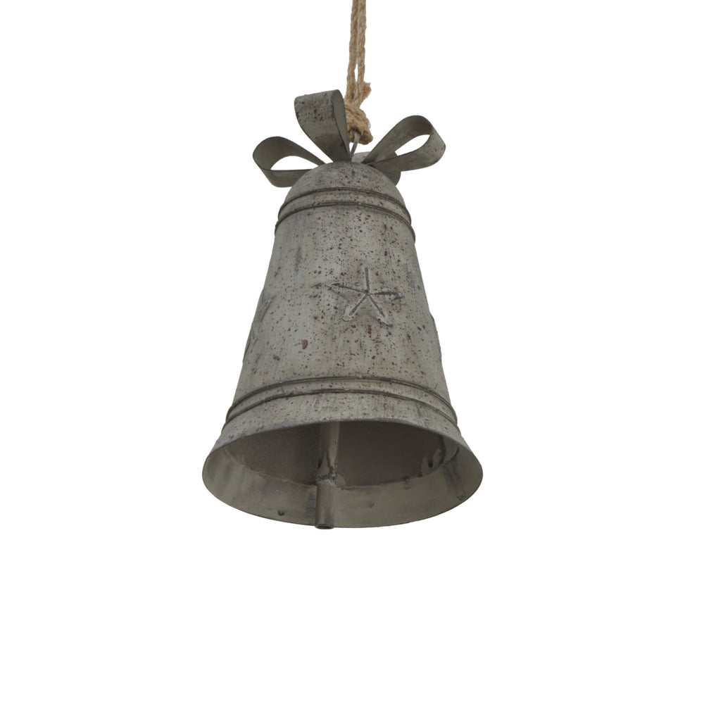 Rustic Metal Hanging Bell with Bow