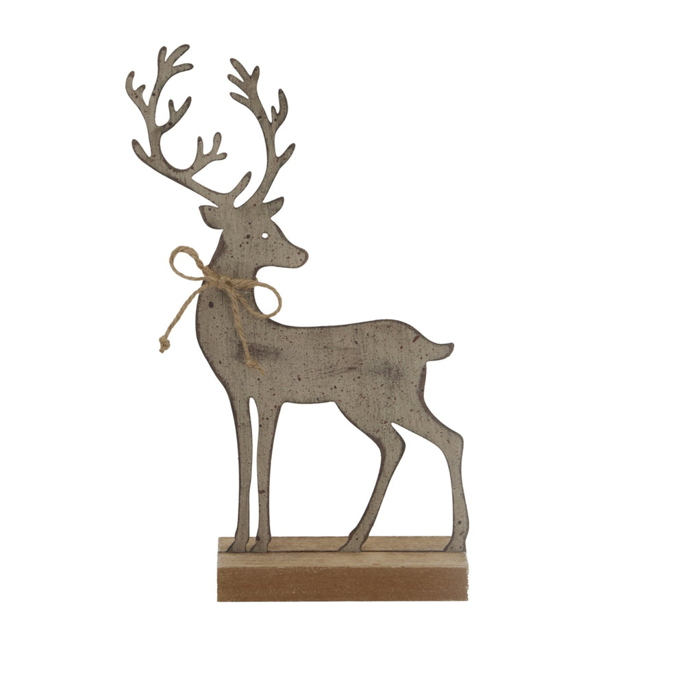 Rustic Metal Reindeer on Wood Stand - XShowhome Limited - Hills